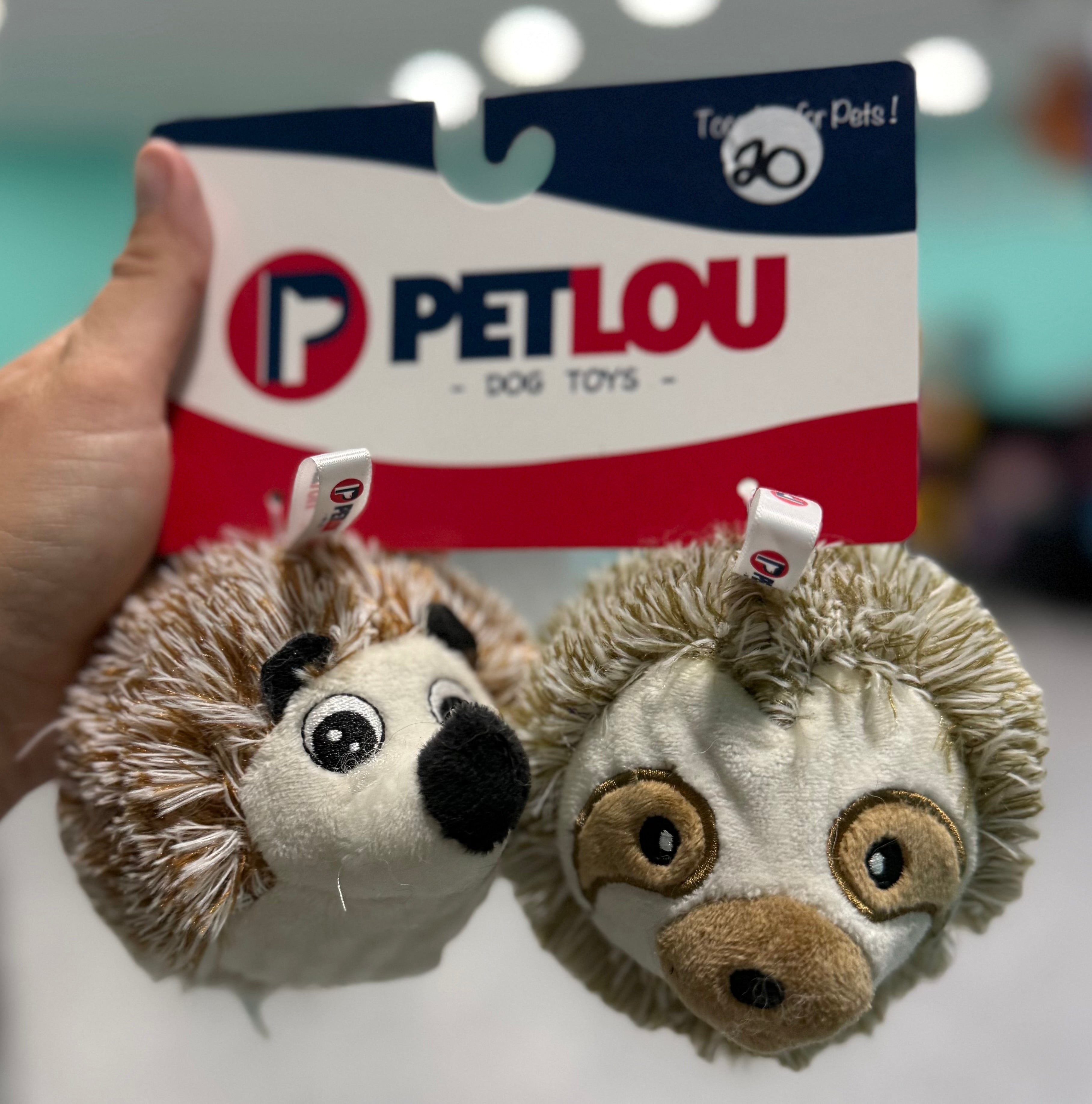 PetLou EZ Squeaker Hedgehog & Sloth