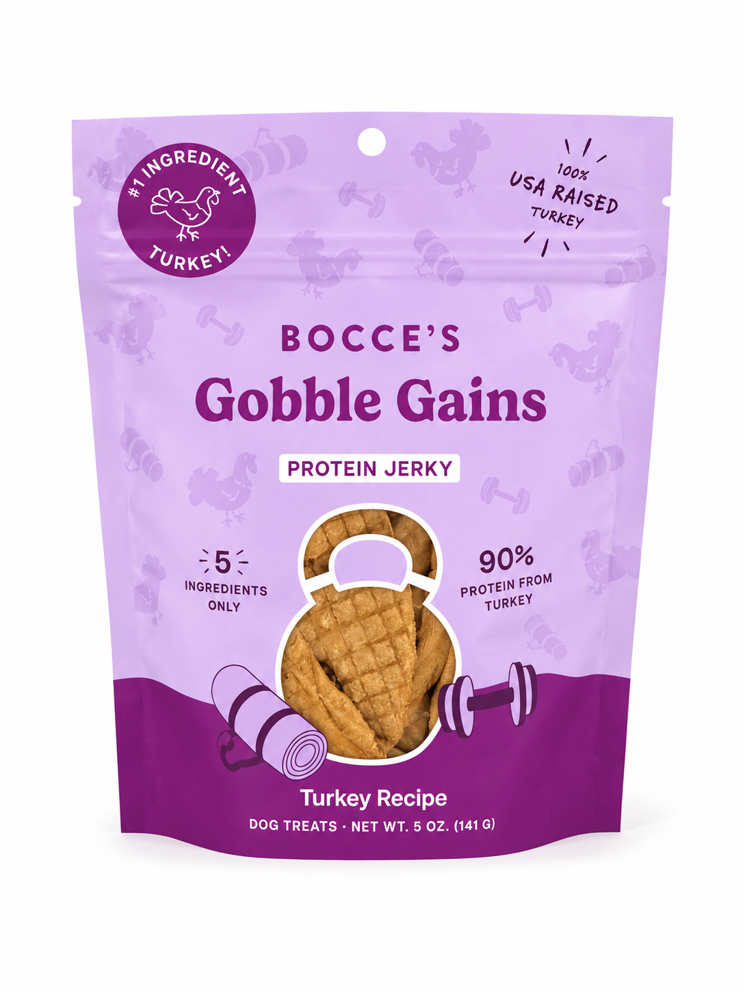 Bocces Bakery Gobble Gains Protein Jerky 5 Oz
