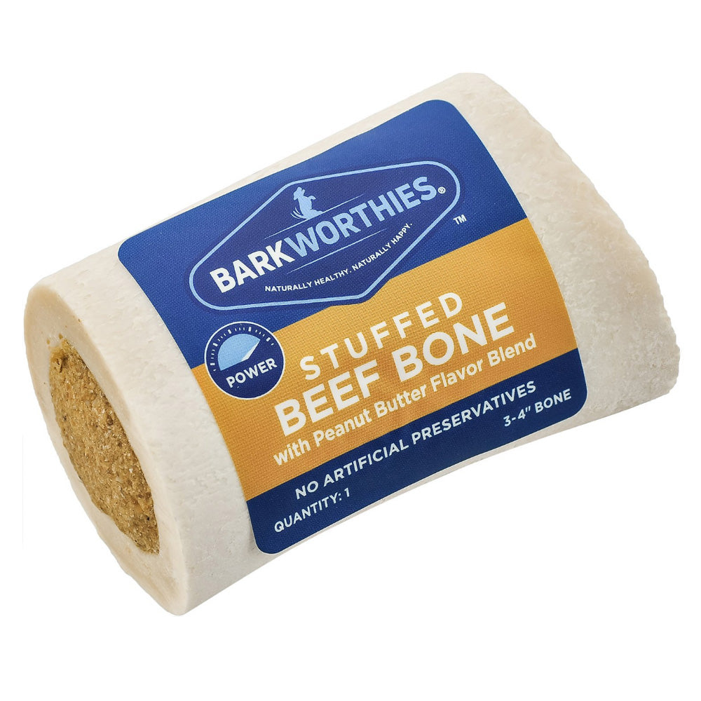 Barkworthies 3-4″ Shin Bone Stuffed w/Peanut Butter