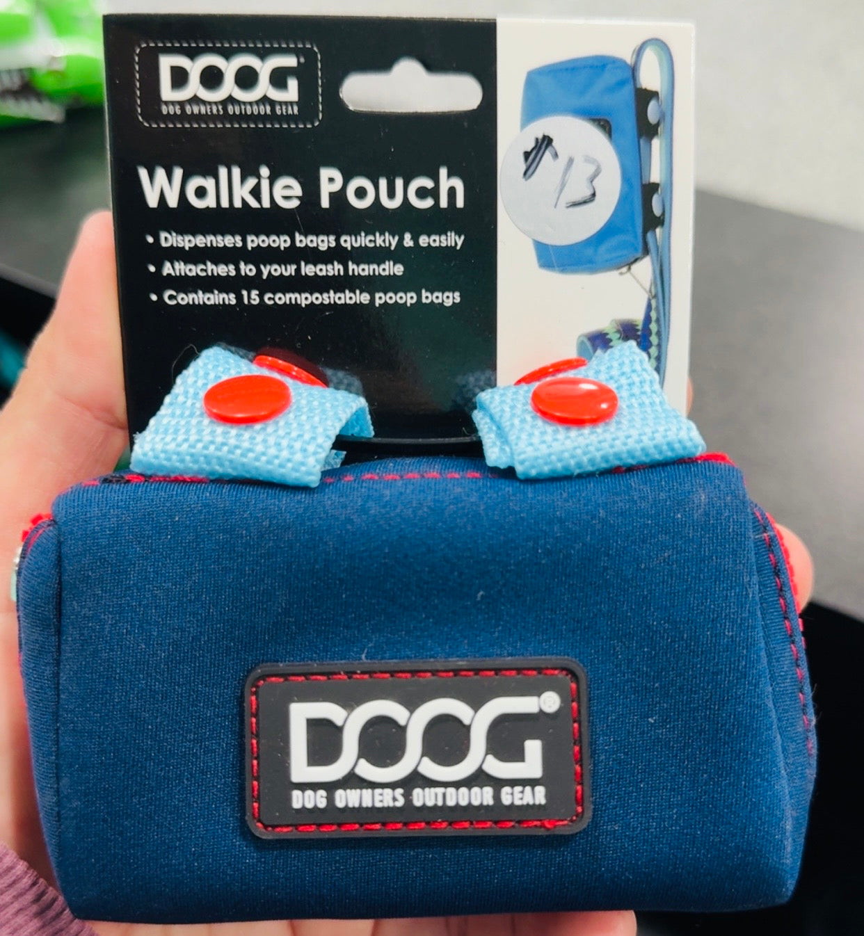 Blue & Red Doog Poop bag holder