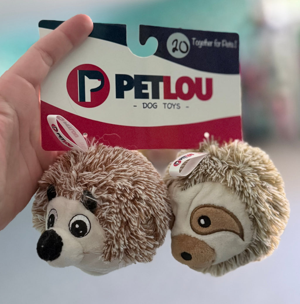 PetLou EZ Squeaker Hedgehog & Sloth