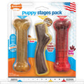 Nylabone Puppy Chew Stages Triple Pack Chewy Toys Chicken, Bacon, Beef Jerky