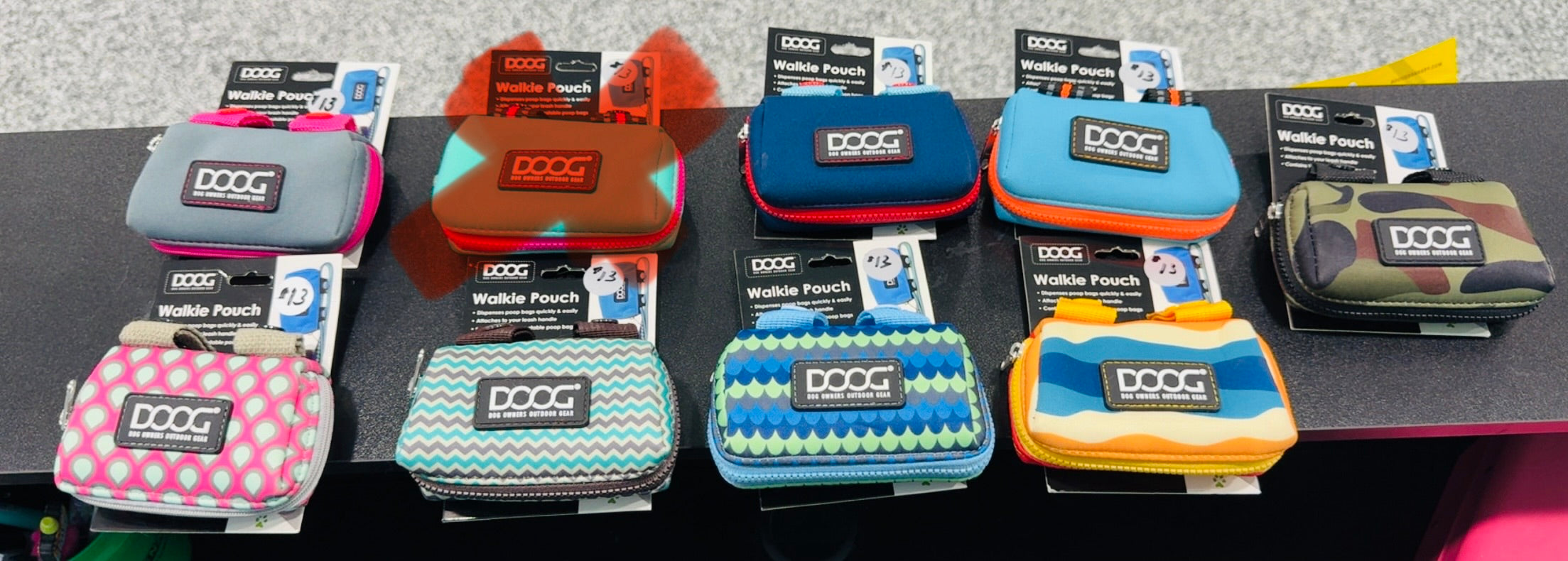Blue & Orange Neoprene DOOG poop bag holder