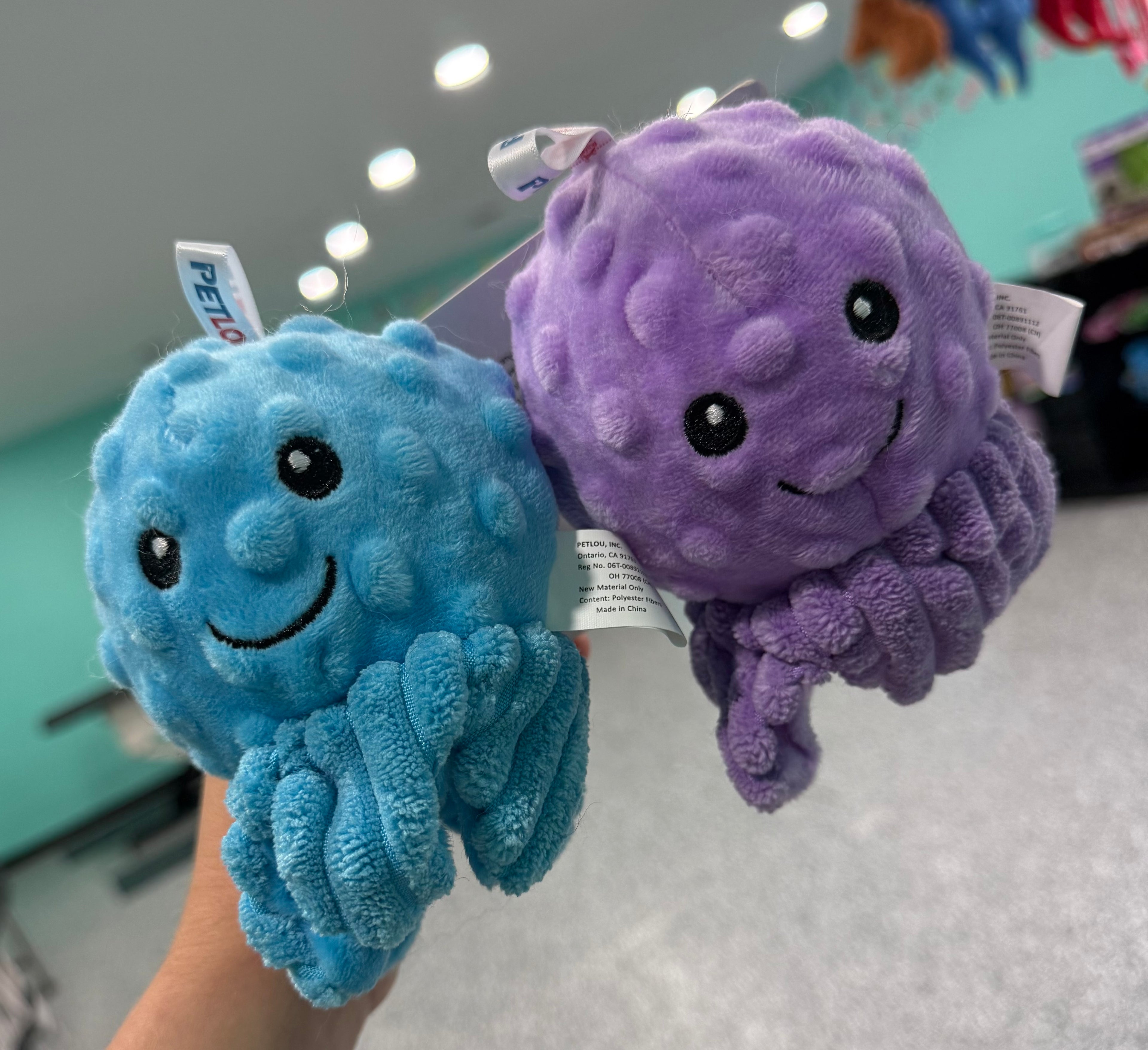 PetLou EZ Squeaker Octopus Duo