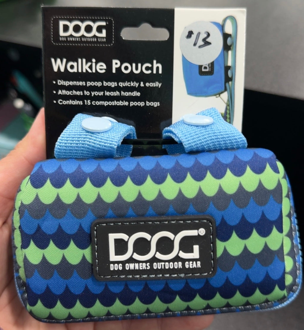 Blue & green neoprene DOOG poop bag holder