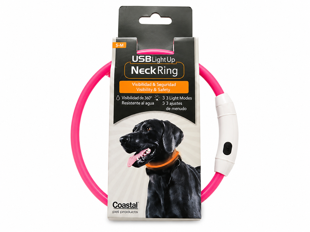 Small/Medium Coastal light up collars PINK