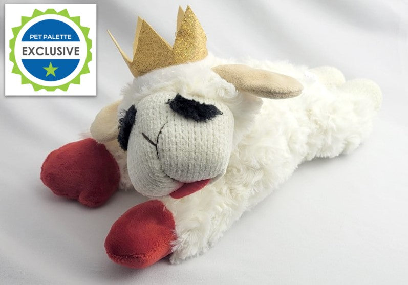 Multipet Lamb Chop with Crown Medium 10.5″ Plush Dog Toy